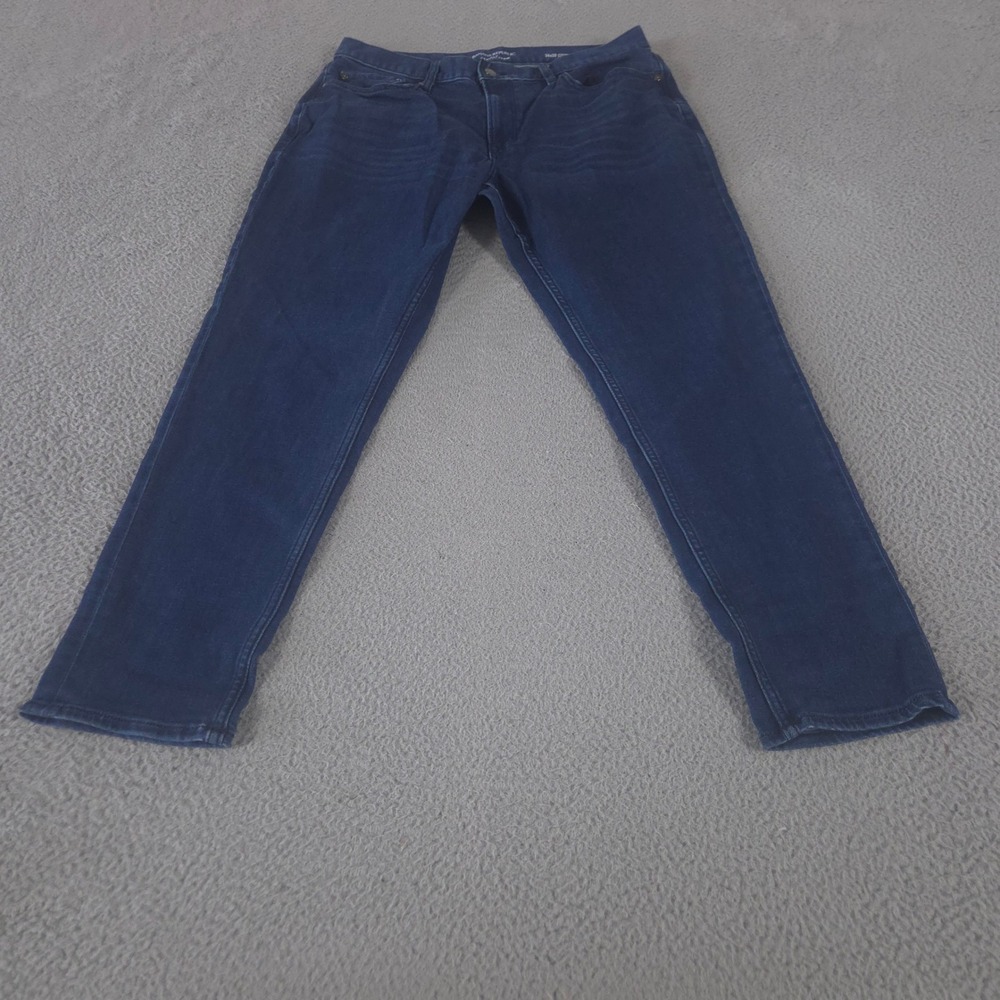 Banana Republic Jeans Mens 36x32 Blue Travel Pants Athletic Fit Tapered Stretch